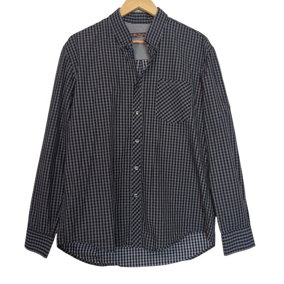 Ben Sherman Black White Button Down Dress Shirt XL - Picture 1 of 10